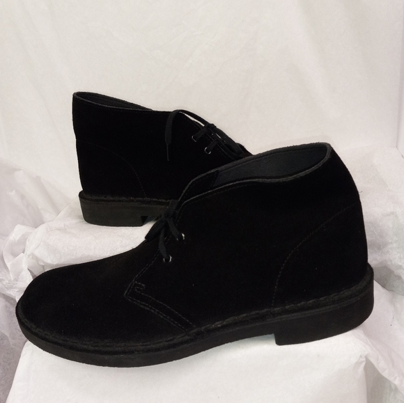 ?Clarks Boots Chukka Ankle Black Suede Leather Lace Up Size 8M  New main image 7